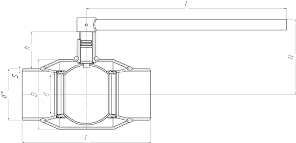Кран шаровой ALSO Приварные Редуцированные DN 20 PN 40