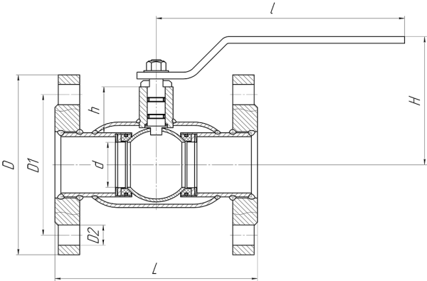 Кран шаровой ALSO Фланцевые Редуцированные DN 50 PN 40