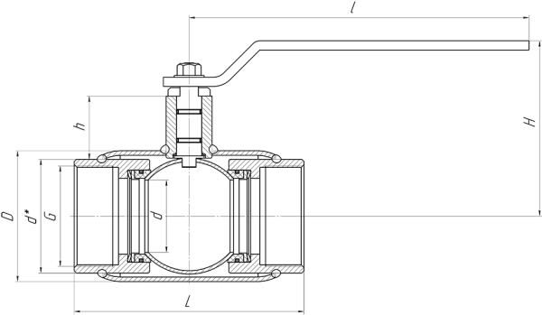 Кран шаровой ALSO Муфтовые Редуцированные DN 25 PN 40