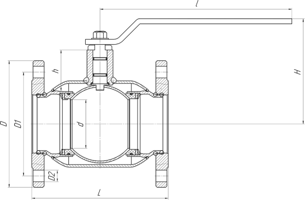 Кран шаровой ALSO В длину задвижки Редуцированные DN 125 PN 16