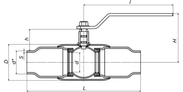 Кран шаровой ALSO Приварные Полнопроходные DN 25 PN 40
