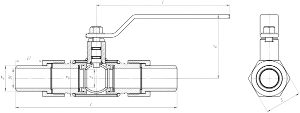 Кран шаровой ALSO Штуцерные Полнопроходные DN 15 PN 40